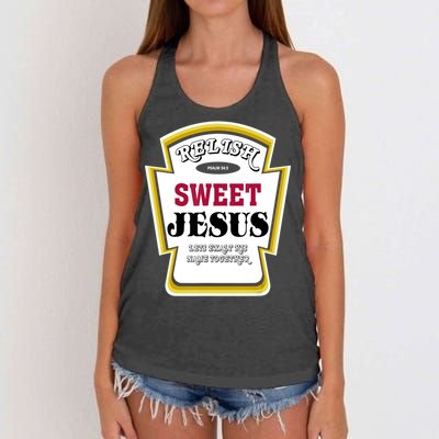 Relish Sweet Jesus Christian Parody Women's Knotted Racerback Tank