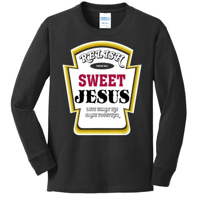 Relish Sweet Jesus Christian Parody Kids Long Sleeve Shirt