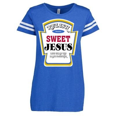 Relish Sweet Jesus Christian Parody Enza Ladies Jersey Football T-Shirt