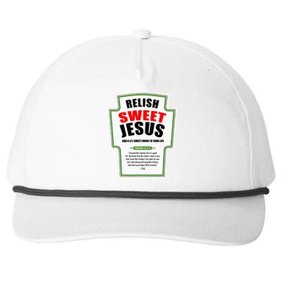 Relish Sweet Jesus Funny Christian Condiments for Christ Snapback Five-Panel Rope Hat