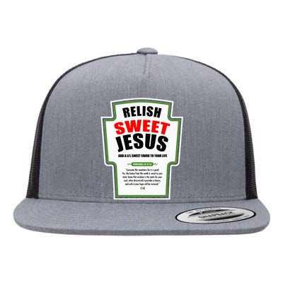 Relish Sweet Jesus Funny Christian Condiments for Christ Flat Bill Trucker Hat