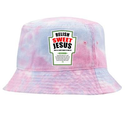 Relish Sweet Jesus Funny Christian Condiments for Christ Tie-Dyed Bucket Hat