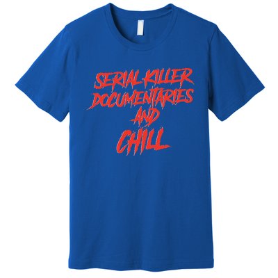 Retro Serial Killer Documentaries & Chill Halloween Premium T-Shirt