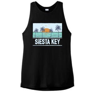 Retro Siesta Key Florida Tropical Sunset Beach Vacation Meaningful Gift Ladies PosiCharge Tri-Blend Wicking Tank