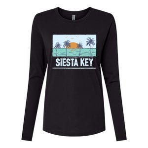 Retro Siesta Key Florida Tropical Sunset Beach Vacation Meaningful Gift Womens Cotton Relaxed Long Sleeve T-Shirt