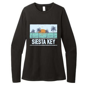 Retro Siesta Key Florida Tropical Sunset Beach Vacation Meaningful Gift Womens CVC Long Sleeve Shirt