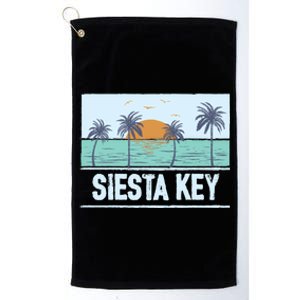 Retro Siesta Key Florida Tropical Sunset Beach Vacation Meaningful Gift Platinum Collection Golf Towel