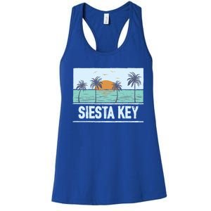 Retro Siesta Key Florida Tropical Sunset Beach Vacation Meaningful Gift Women's Racerback Tank