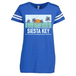 Retro Siesta Key Florida Tropical Sunset Beach Vacation Meaningful Gift Enza Ladies Jersey Football T-Shirt