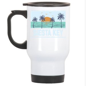 Retro Siesta Key Florida Tropical Sunset Beach Vacation Meaningful Gift Stainless Steel Travel Mug