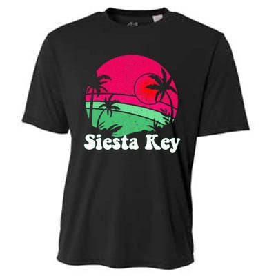 Retro Siesta Key Beach Design Siesta Key Illustration Cooling Performance Crew T-Shirt