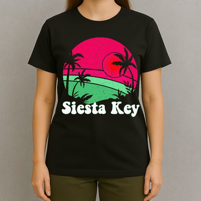 Retro Siesta Key Beach Design Siesta Key Illustration T-Shirt