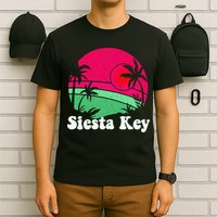 Retro Siesta Key Beach Design Siesta Key Illustration T-Shirt
