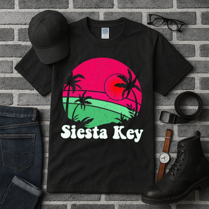 Retro Siesta Key Beach Design Siesta Key Illustration Tall T-Shirt