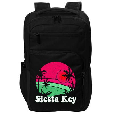 Retro Siesta Key Beach Design Siesta Key Illustration Impact Tech Backpack