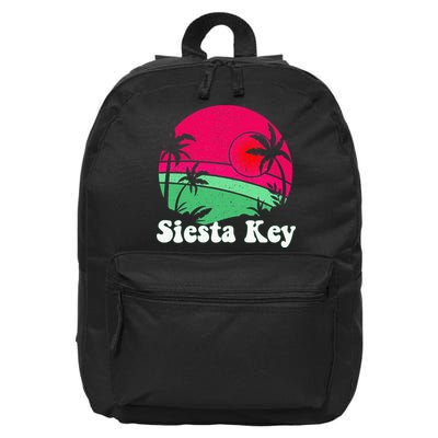 Retro Siesta Key Beach Design Siesta Key Illustration 16 in Basic Backpack