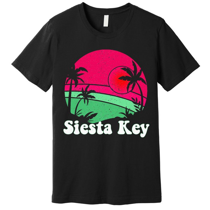 Retro Siesta Key Beach Design Siesta Key Illustration Premium T-Shirt