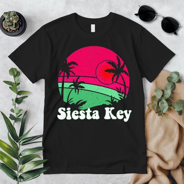 Retro Siesta Key Beach Design Siesta Key Illustration Premium T-Shirt