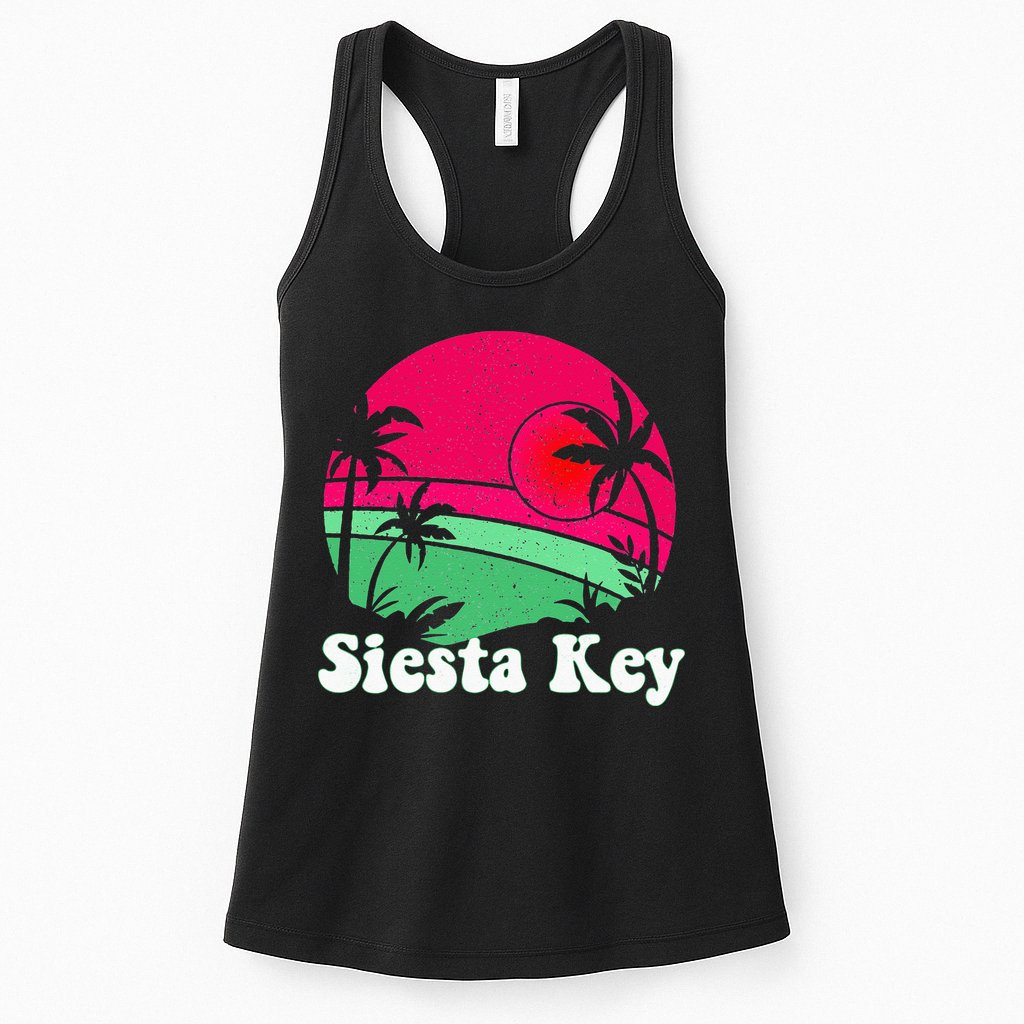 Retro Siesta Key Beach Design Siesta Key Illustration Womens Tank Top