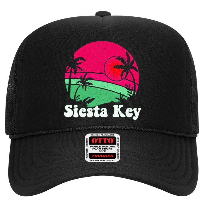 Retro Siesta Key Beach Design Siesta Key Illustration Hat