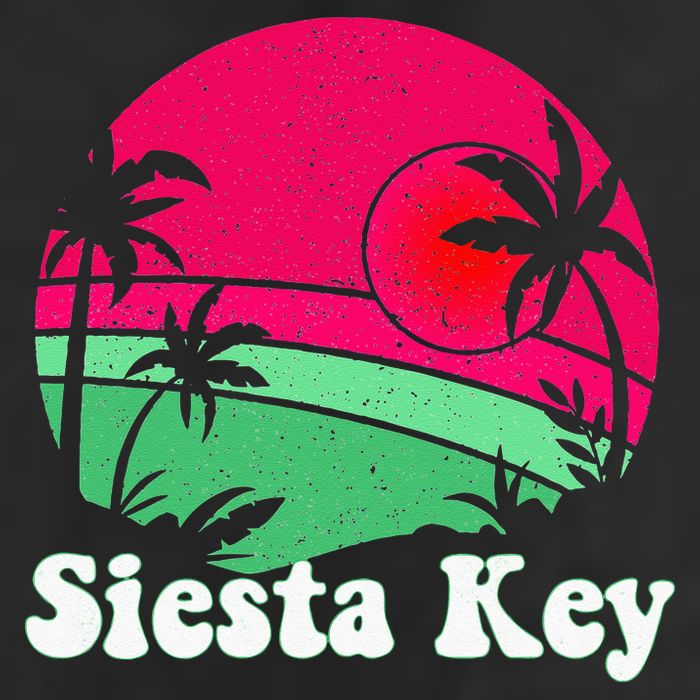 Retro Siesta Key Beach Design Siesta Key Illustration Hat