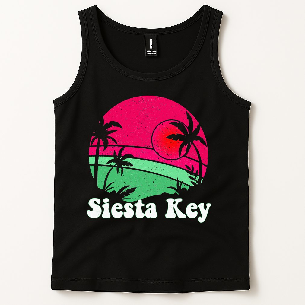 Retro Siesta Key Beach Design Siesta Key Illustration Tank Top