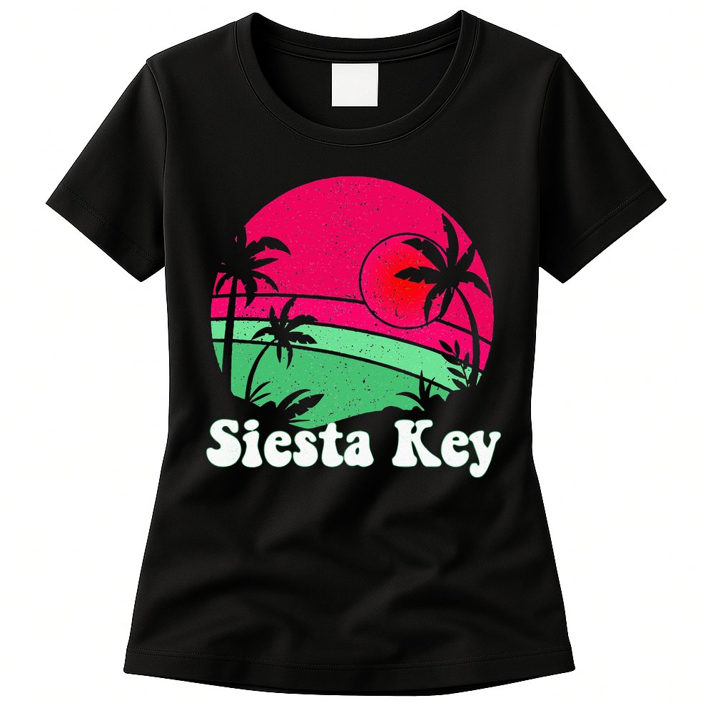 Retro Siesta Key Beach Design Siesta Key Illustration Womens T-Shirt