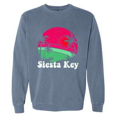 Retro Siesta Key Beach Design Siesta Key Illustration Garment-Dyed Sweatshirt