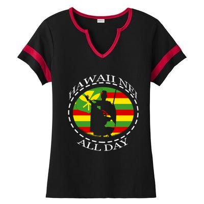 Rising Sun Kanaka Maoli Meaningful Gift By Hawaii Nei All Day Ladies Halftime Notch Neck Tee