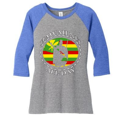 Rising Sun Kanaka Maoli Meaningful Gift By Hawaii Nei All Day Women's Tri-Blend 3/4-Sleeve Raglan Shirt