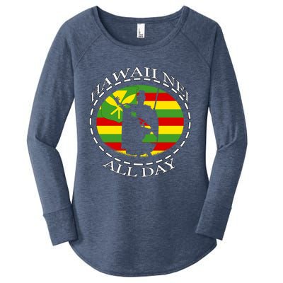 Rising Sun Kanaka Maoli Meaningful Gift By Hawaii Nei All Day Women's Perfect Tri Tunic Long Sleeve Shirt