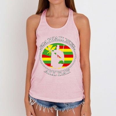 Rising Sun Kanaka Maoli Meaningful Gift By Hawaii Nei All Day Women's Knotted Racerback Tank