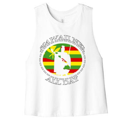 Rising Sun Kanaka Maoli Meaningful Gift By Hawaii Nei All Day Women's Racerback Cropped Tank