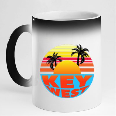 Retro Sunset Key West Florida 11oz Black Color Changing Mug