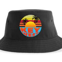 Retro Sunset Key West Florida Sustainable Bucket Hat