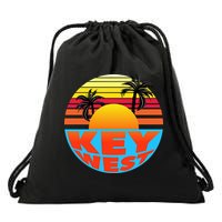 Retro Sunset Key West Florida Drawstring Bag