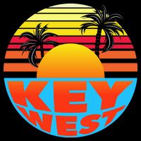 Retro Sunset Key West Florida Drawstring Bag