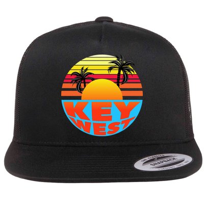 Retro Sunset Key West Florida Flatbill Hat
