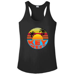 Retro Sunset Key West Florida Ladies PosiCharge Competitor Racerback Tank