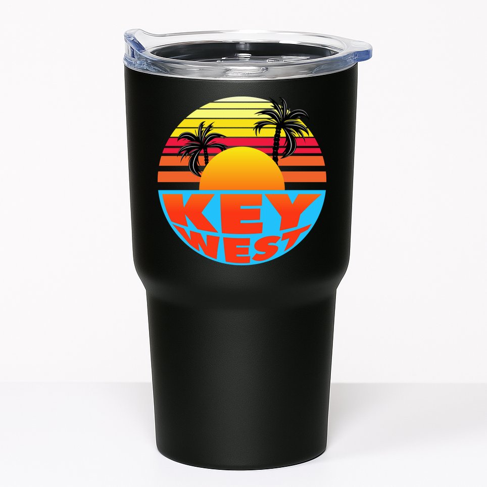Retro Sunset Key West Florida Tumbler