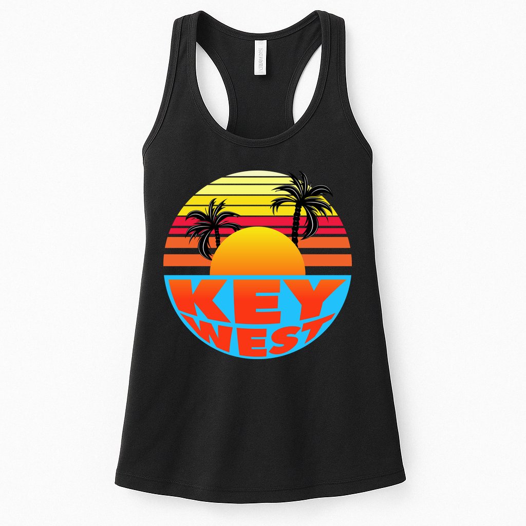 Retro Sunset Key West Florida Womens Tank Top
