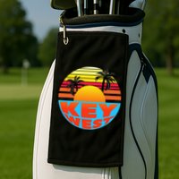 Retro Sunset Key West Florida Golf Towel