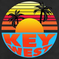 Retro Sunset Key West Florida Golf Towel