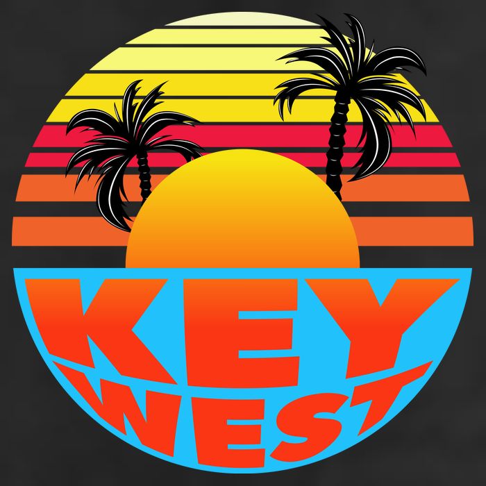 Retro Sunset Key West Florida Golf Towel