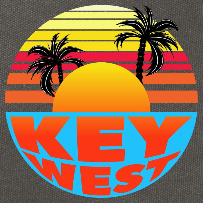 Retro Sunset Key West Florida Cotton Canvas Backpack