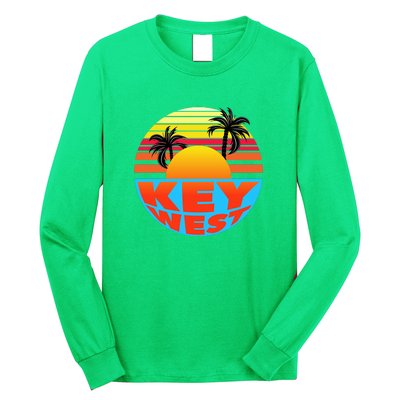 Retro Sunset Key West Florida Long Sleeve Shirt