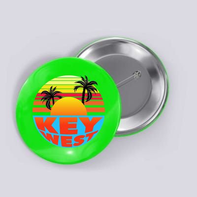 Retro Sunset Key West Florida Button