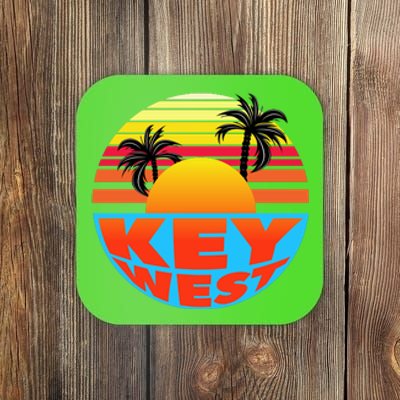 Retro Sunset Key West Florida Coaster