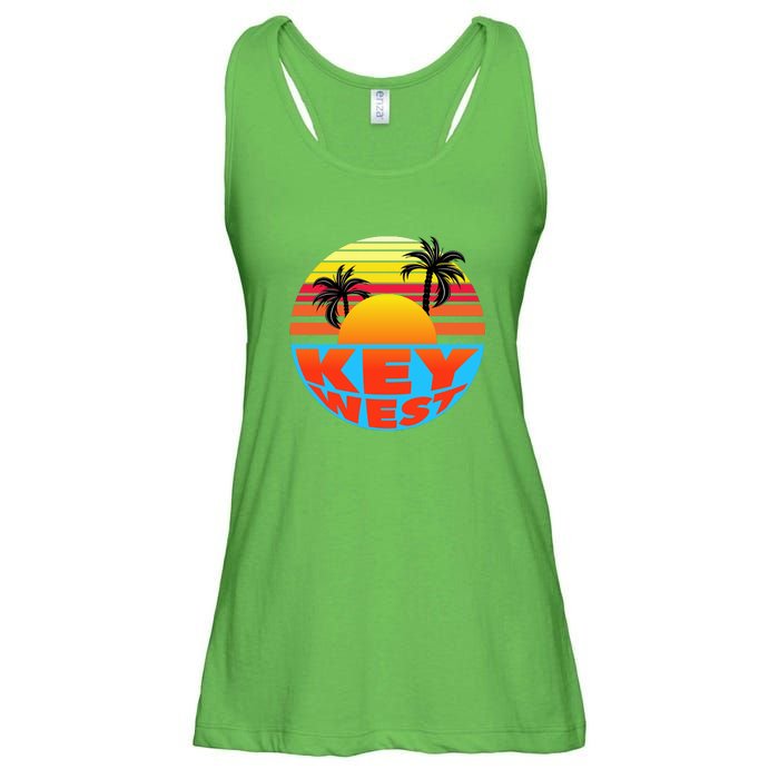 Retro Sunset Key West Florida Ladies Essential Flowy Tank