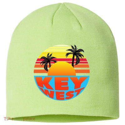Retro Sunset Key West Florida Sustainable Beanie